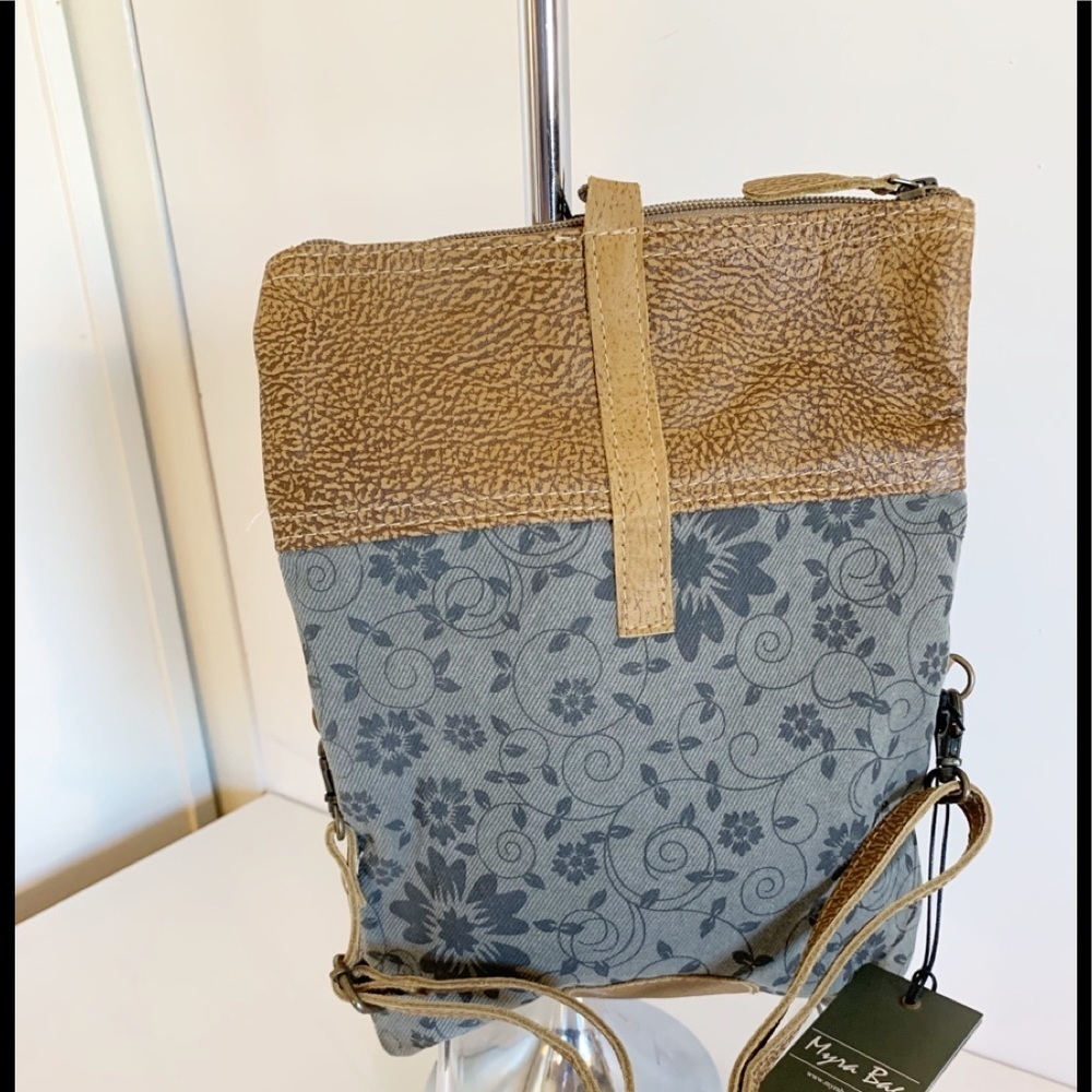 Myra Teal & Tan Crossbody Bag!
